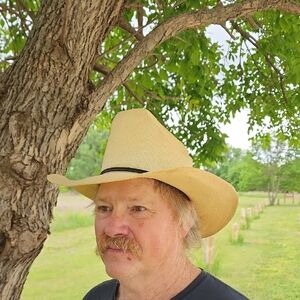 Cowboy Hat Artel Vintage Straw Shantung Cowboy Hat Size 7 1/8  Unisex USA